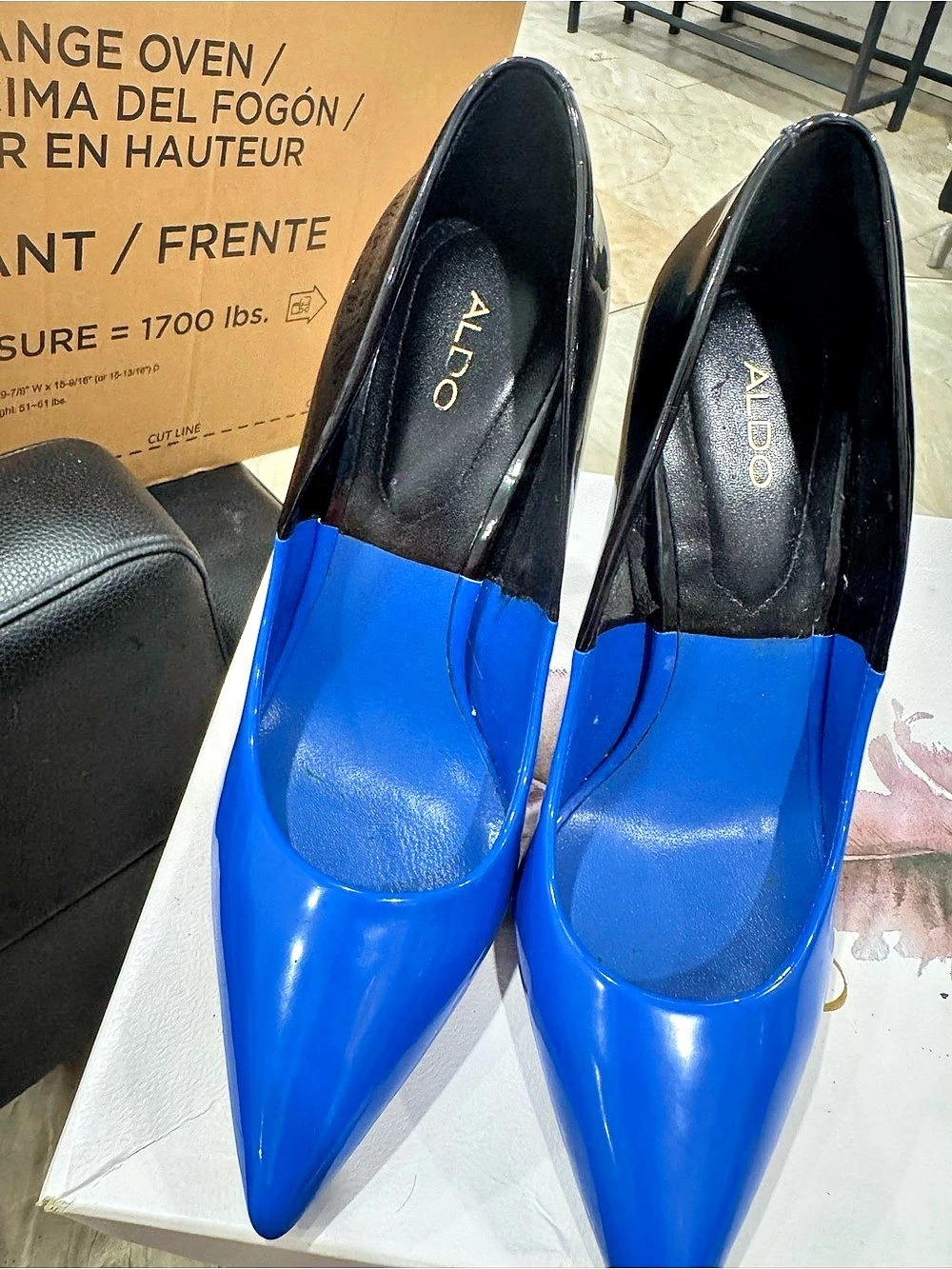 ALDO Stessy Pointed Toe Stiletto Heel Pump Blue & Black